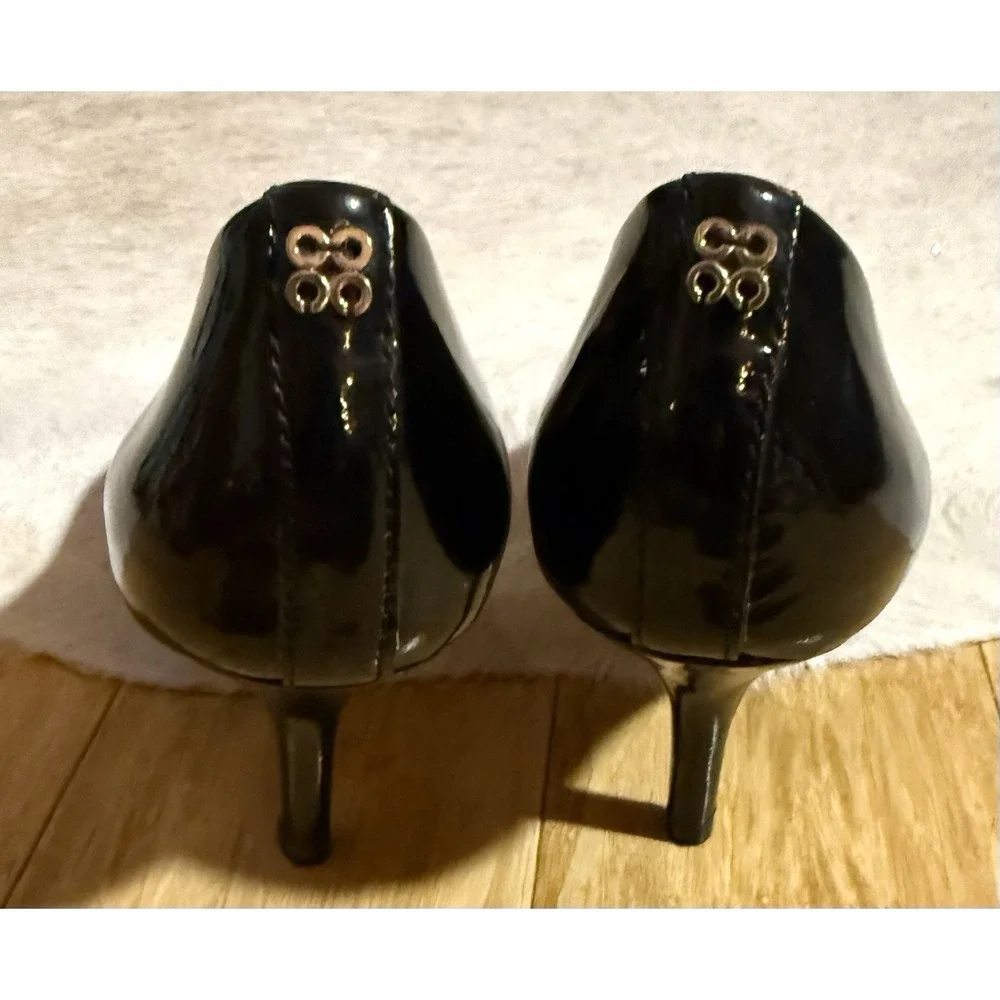 Coach‎ Womens High Heels Shoes Patent Leather Black Shinny Size 6B